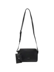 Schwarze Lederhandtasche mit goldener Schriftzug