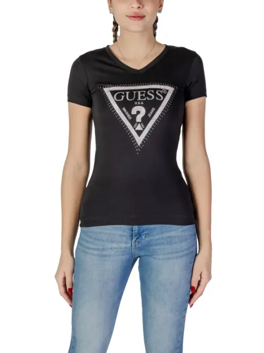 Guess V-Ausschnitt Baumwoll T-Shirt