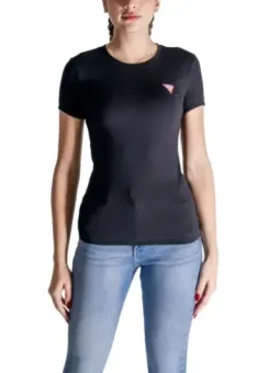 Graues T-Shirt mit pinkem Logo