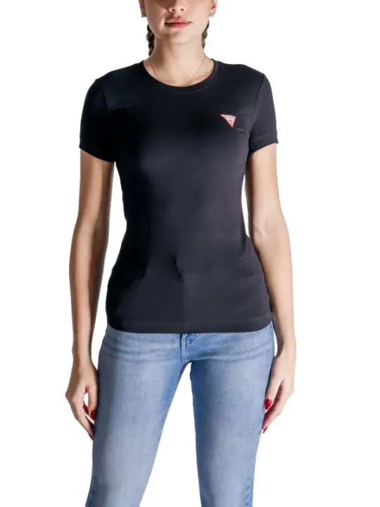 Graues T-Shirt mit pinkem Logo