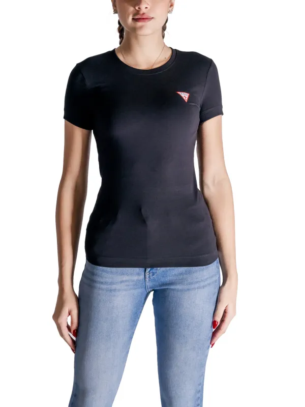 Graues T-Shirt mit pinkem Logo