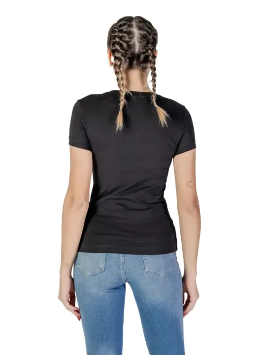 Schwarzes Damen Kurzarm T-Shirt