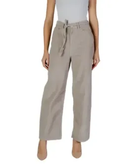 Beige Cordhosen mit hohem Bund