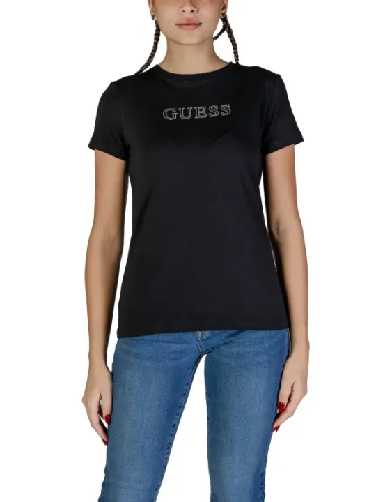 Schwarzes Guess Logo T-Shirt