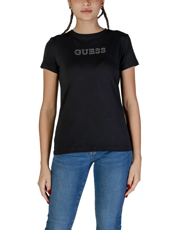 Schwarzes Guess Logo T-Shirt