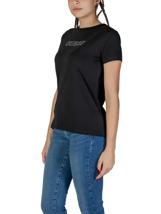 Schwarzes Guess Active T-Shirt Logo