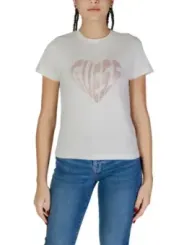 Weißes T-Shirt mit Herz-Logo