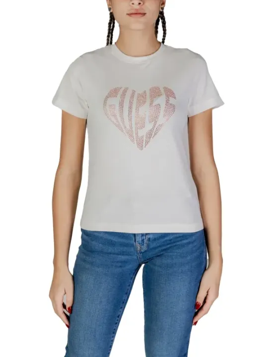 Weißes T-Shirt mit Herz-Logo