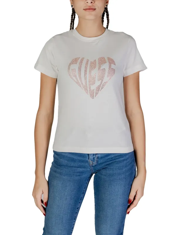 Weißes T-Shirt mit Herz-Logo