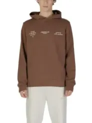 Brauner Kapuzenpullover mit Reißverschlussfach