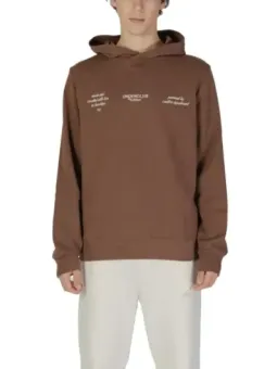 Brauner Kapuzenpullover mit Reißverschlussfach