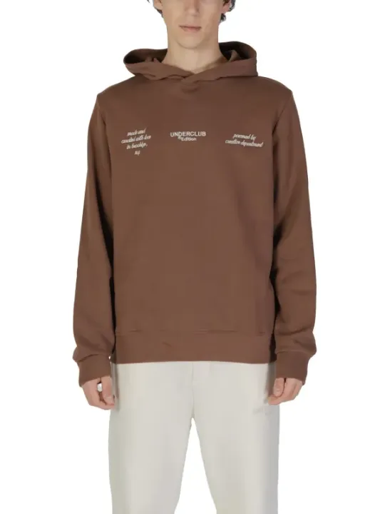 Brauner Kapuzenpullover mit Reißverschlussfach