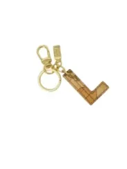 Goldfarbener Alviero Martini Schlüsselanhänger aus Leder