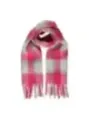 Rosa karierter Schal mit Fransen