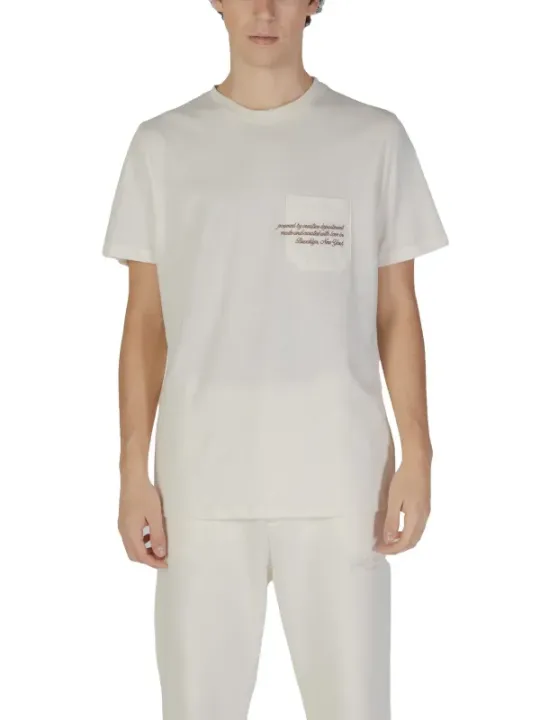 Weißes T-Shirt mit Brusttasche