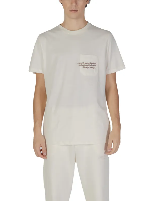 Weißes T-Shirt mit Brusttasche