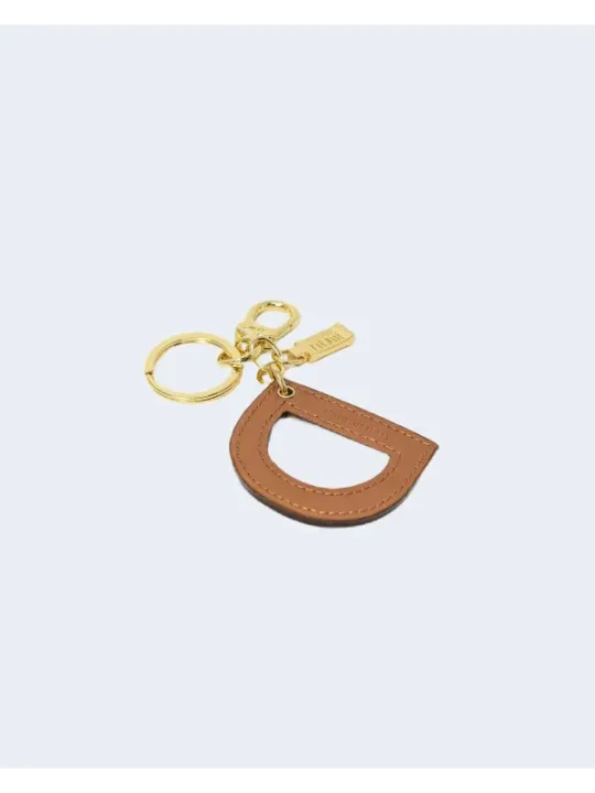 Goldene Schlüsselanhänger mit Leder-Anhänger