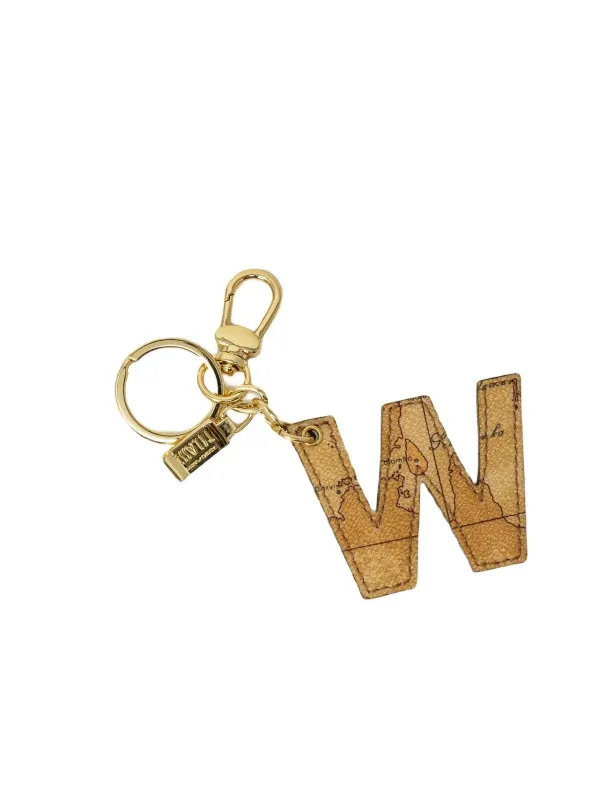 Goldener Alviero Martini Schlüsselanhänger mit Karte