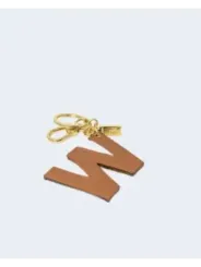 Goldener Schlüsselanhänger mit Leder-Initial N