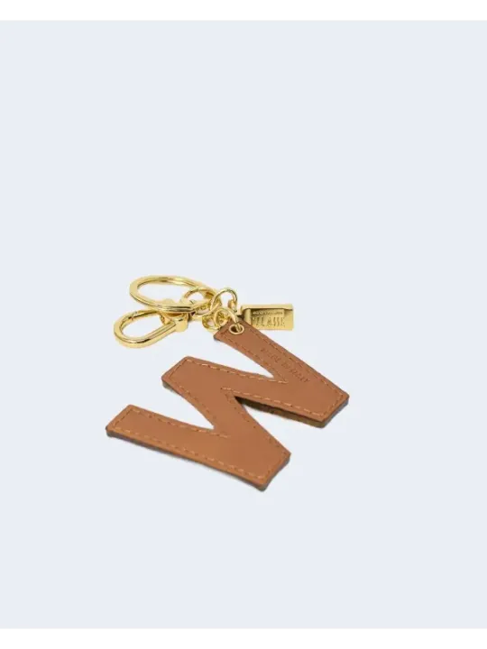 Goldener Schlüsselanhänger mit Leder-Initial N