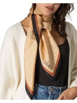 Beiger Seidenschal mit Diamantmuster