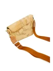 Beige leder Handtasche mit Kartenmuster