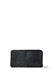 Schwarzes Leder Portemonnaie mit Reißverschluss