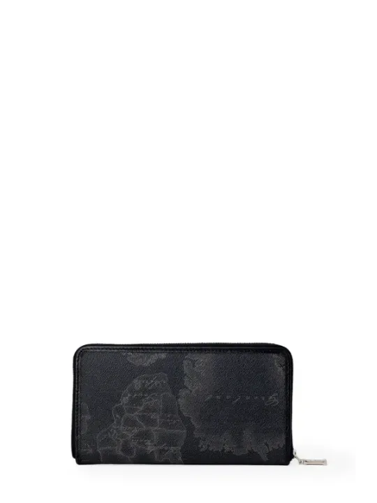 Schwarzes Leder Portemonnaie mit Reißverschluss