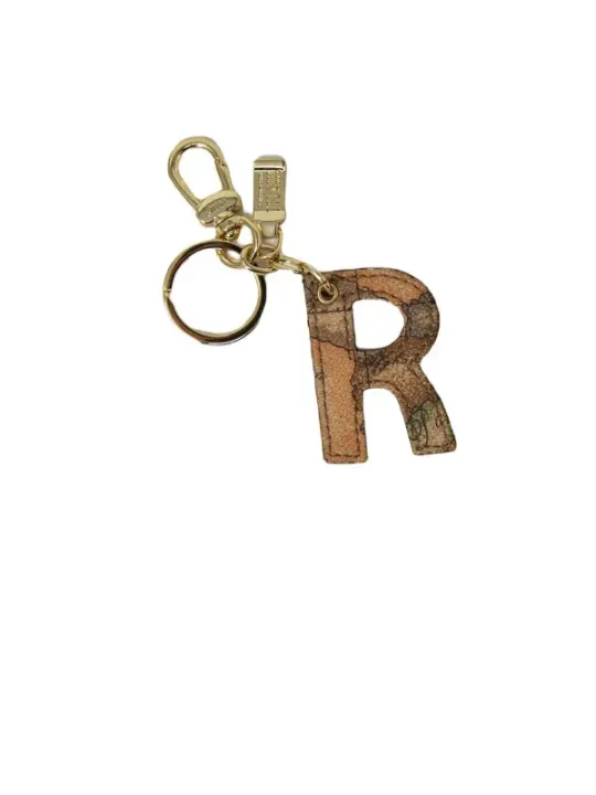 Goldfarbener Alviero Martini Schlüsselanhänger mit Logo