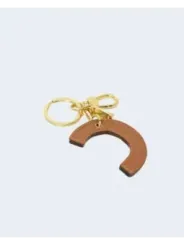 Leder-Schlüsselanhänger in Tan von Alviero Martini