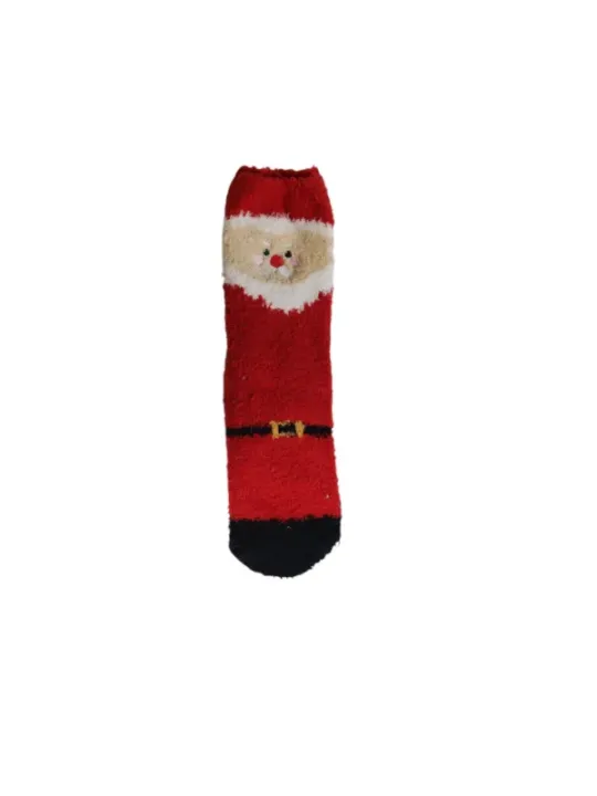 Weihnachtssocke mit flauschigem Santa Claus