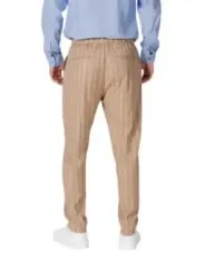 Beige gestreifte Hosen schlanker Schnitt