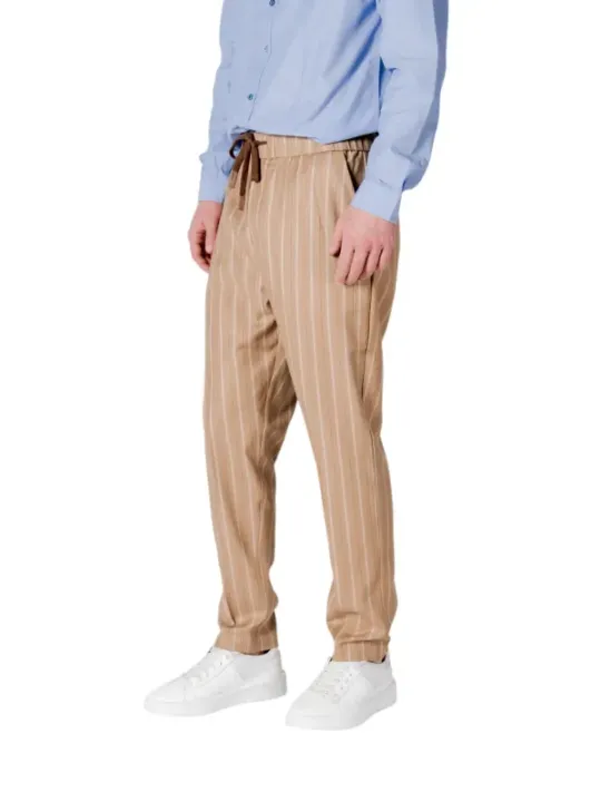 Gestreifte Chino Hosen, Herren, Beige