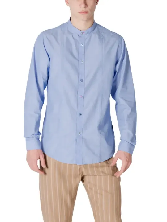 Gianni Lupo Herren Hemd blau