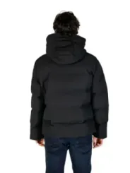 Schwarze Herren Pufferjacke mit Kapuze