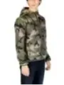 Camouflage Kapuzenjacke mit orangefarbenem Reißverschluss