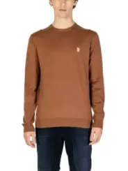 Tan Pullover mit floralem Stickdetail