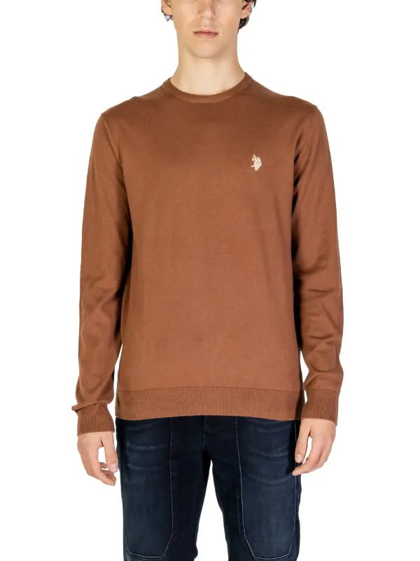 Tan Pullover mit floralem Stickdetail