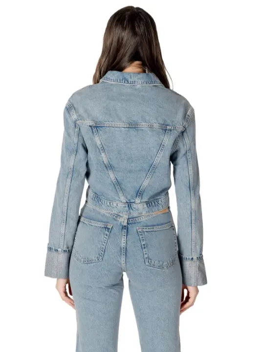 Helle Jeans Latzhose, gerader Schnitt