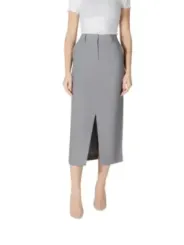 Grauer Bleistiftrock mit Schlitz