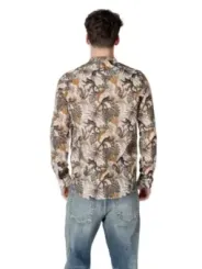 Blaues Blumenhemd mit Knopfleiste