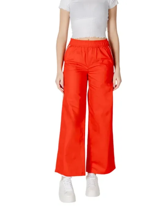 Orange-rosa weite Hosen mit Bund