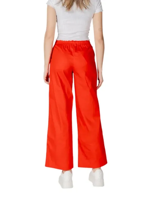 Orange weite Hosen elastischer Bund