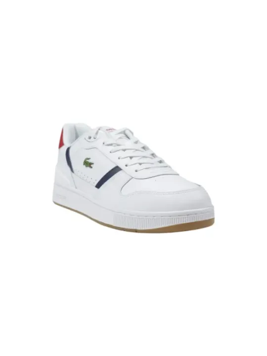 Weiße Lacoste-Sneaker mit Kroko.