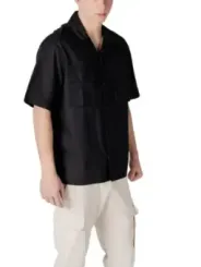 Antony Morato blaues Seidenhemd Kurzarm