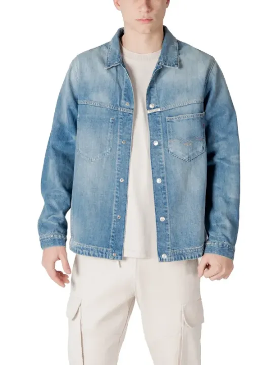 Replay Herren Jeansjacke mittelblau Cargo