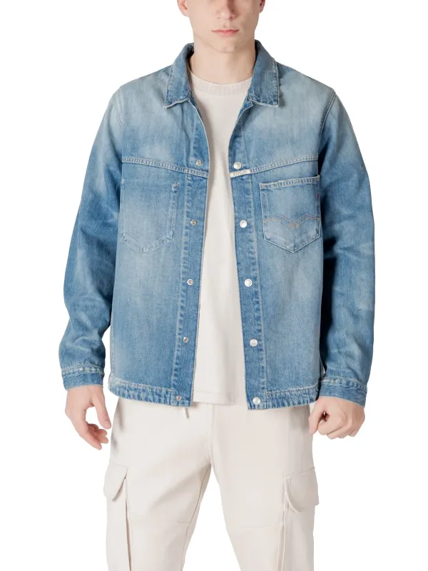 Replay Herren Jeansjacke mittelblau Cargo