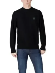 Schwarzes Boss Langarm-T-Shirt für Herren