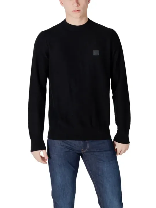 Schwarzes Boss Langarm-T-Shirt für Herren