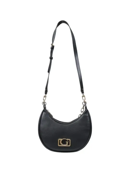 Schwarze Leder Umhängetasche Guess 484104